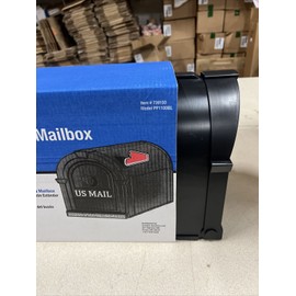 Postal Pro Post Mount Black Plastic Large Mailbox