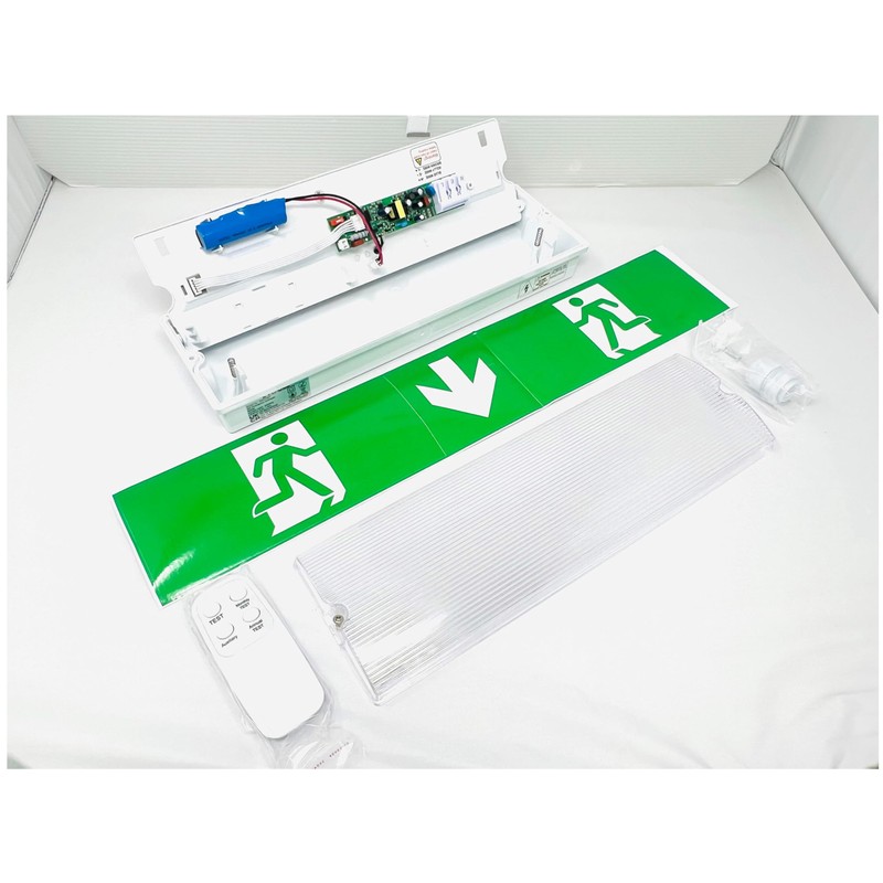 EVOGES IP65 3W Emergency LED Exit Sign Bulkhead, Self Test