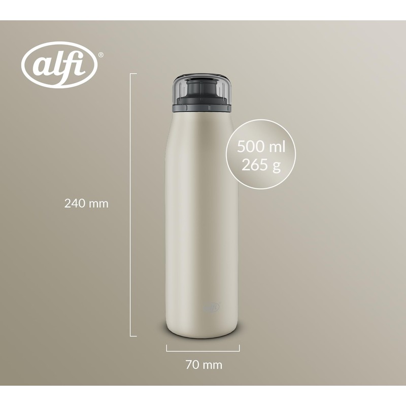 alfi ISO BOTTLE 500 ml, Beige, Insulated Drinking Bottle Made