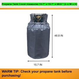 100 lb Propane Tank Cover， With 600D Waterproof, Dustproof, and Greaseproof Oxford Cloth, Top Opening for Easy Valve Opening and Closing, For 100 lb Propane Tank, Gray