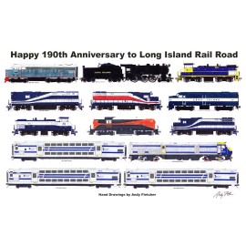 Long Island Rail Road 190th Anniversary 11"x17" Poster by Andy Fletcher signed