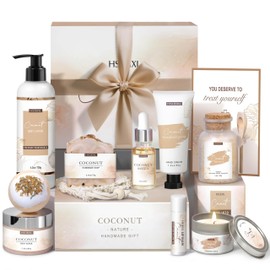 HSOEIXL Regalos Para Mujer Set De Regalo De Baño Y Cuidado Corporal, 12 Piezas De Coco Para El Cuidado Personal, Set De Baño Relajante Para El Día De