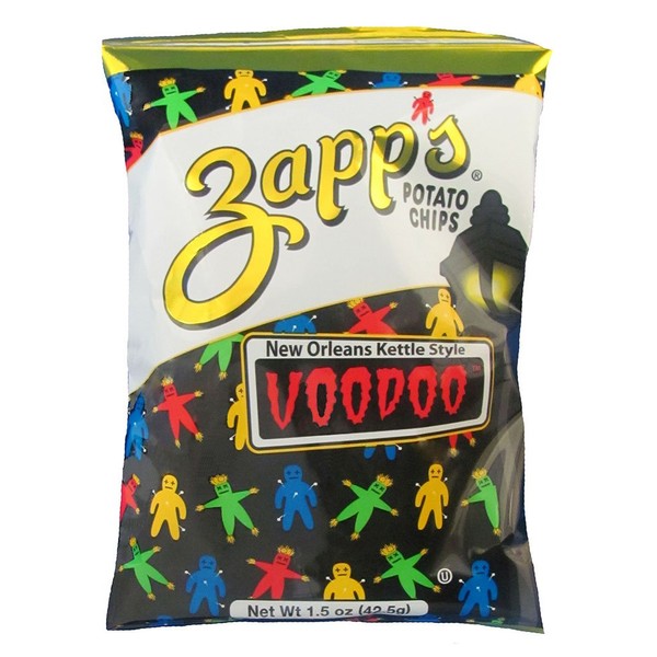 Zappâs New Orleans Kettle-Style Potato Chips, Voodoo Flavor â Crunchy Chips with a Spicy Kick, Great for Lunches or Snacking on the Go, 1.5 oz. Bag (Pack of 30)
