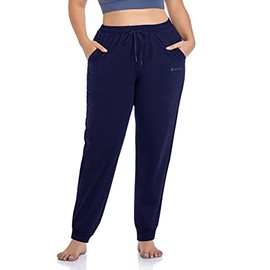 ZERDOCEAN Women's Plus Size Joggers Pants Active Sweatpants Tapered Workout Yoga Lounge Pants with Pockets Navy 3X
