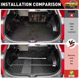 Utiiy Cargo Mat Floor Mat Fit for Toyota RAV4 2019-2025 Floor Liner Cargo Backseat Protector for 2024 Toyota RAV4 Accessories(Cargo Mat+Floor Mat+Seat Back Cover, 19-25 RAV4)