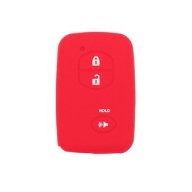 SEGADEN Silicone Cover Protector Case Holder Skin Jacket Compatible with TOYOTA 3 Button Smart Remote Key Fob CV2404 Red