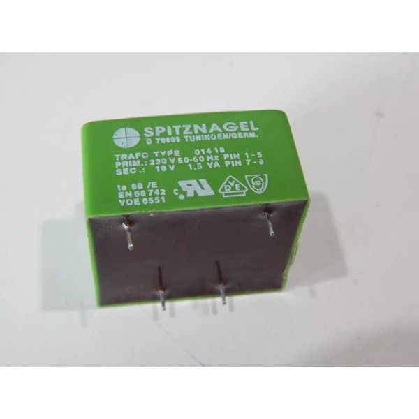 SPITZNAGEL 230V TO 18V 1.5VA PC MOUNT TRANSFORMER 32mm X