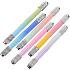 SUPVOX Extensores de Lápiz Artístico de Metal Doble Cabeza, Juego de 6 Piezas en Degradado Metálico, Alargador para Carbonero y Crayones, Herramienta de Arte Portátil para Dibujo