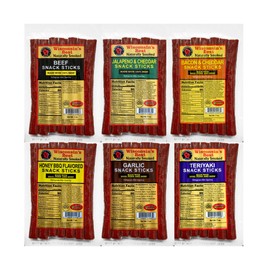 Wisconsin's Best - Naturally Smoked Meat Stick Sampler - 6 Pack | Great for Parties, Charcuterie Boards & Birthday Gifts