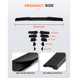 FINDAUTO ABS Rear Window Roof Spoiler Adjustable Fits for Most Cars Universal Trunk Lip Spoiler