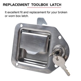 Toolbox RV Handle Latch Stainless Steel Tool Box Latch Paddle Lock for Trailer Door RV Camper Truck Bed Toolboxes - 3/8'' x 3-1/4'' (1 Pack)