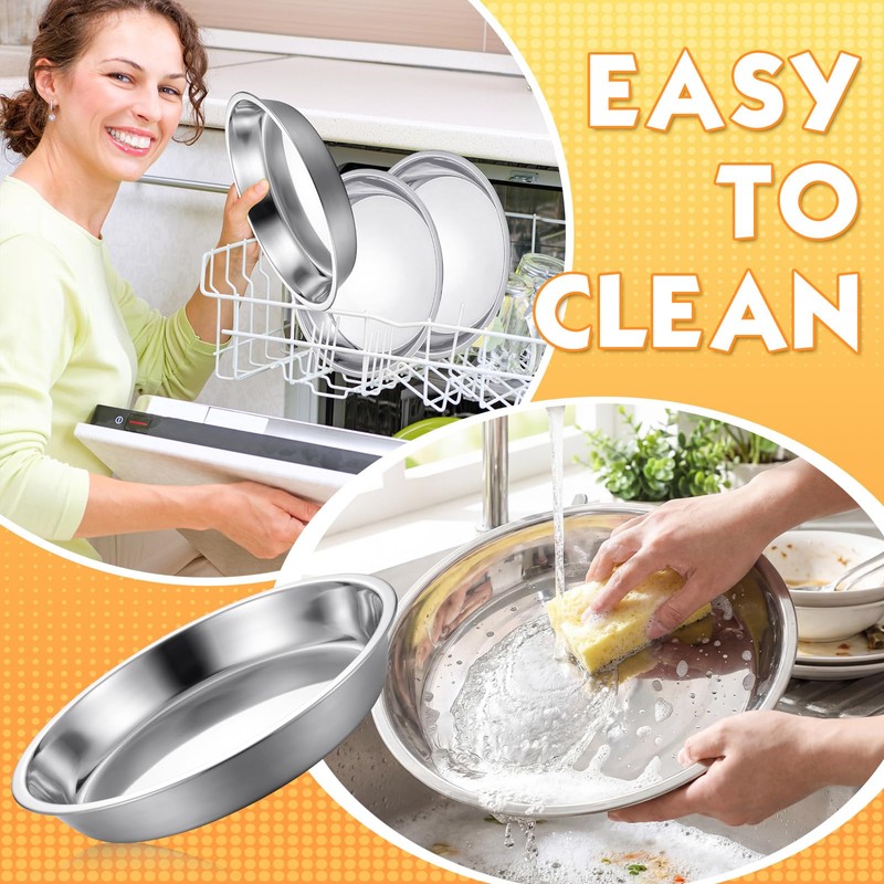 Otoolling 3 Pcs Deep Stainless Steel Pie Pan Set -