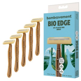 99% Plastic-Free Sustainable Disposable Razor for Men - 3 Premium Blades for a Quick and Gentle Shave, Environmentally Friendly Wet Razor for Men, Unisex Set of 5 Razors