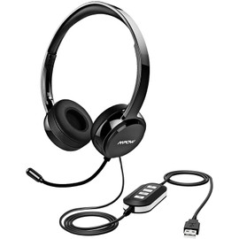 Mpow 071 USB Headset/3.5mm Computer Headset Mic Noise Cancelling for Call Center
