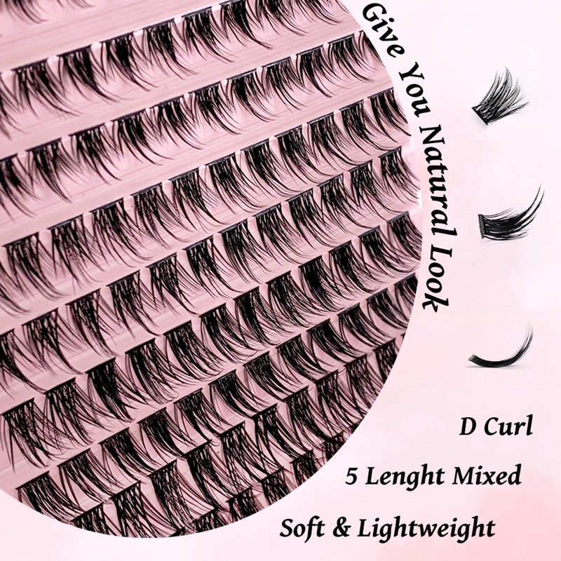 GGOKOK Lash Clusters Wispy DIY Lash Extension 8-16mm Eyelash Clusters