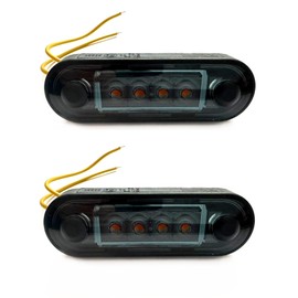 MelTruck® 2x LED Marker Light Flat and Round Rubber Base for Lorry Car Trailers