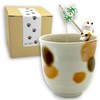 Sometimes Relaxing Mitarashi-chan Cat Figure, Tea Cup Set, Mino Ware,