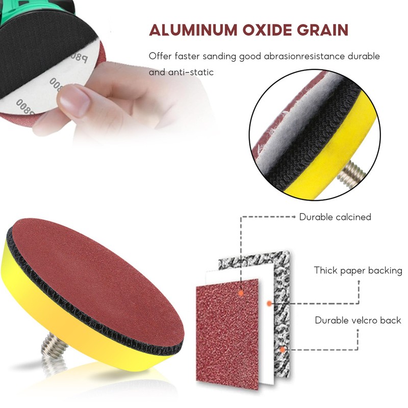 244pcs 2inch Sanding Discs Pad Kit, 50 mm Hook and