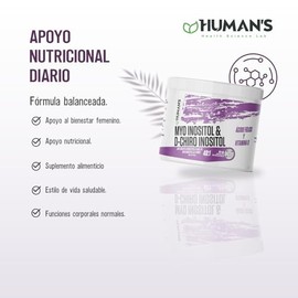 HUMAN’S HEALTH D-Chiro Inositol, Relación 40:1 Myo Inositol, D-Chiro Inositol con Acido Folico y Vitamina D3, Suplemento en Polvo para Mujeres, Apoyo 