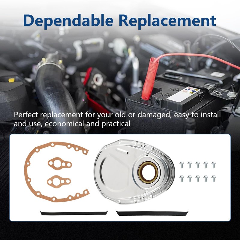 Moafaye Timing Chain Cover with Gasket Kit Compatible with SBC