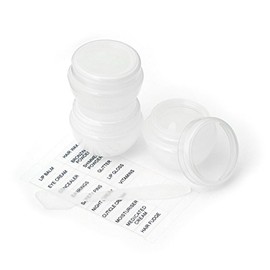 3 x Travel Jars| 10ml - Cosmetic Spatula & Stickers