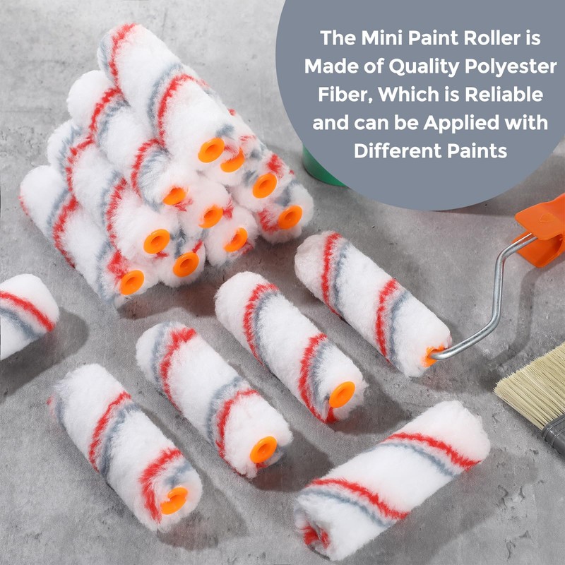 Leumoi 300 Pcs 4 Inch Mini Paint Roller Cover 1/2"