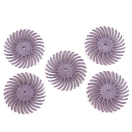 KUOFU 30Pcs 1 inch Bristle Disc Kit with 3Pcs 2.35mm / 3mm Shank Mandrels for Rotary Tools,25mm Detail Abrasive Wheel Radial Bristle Buffing Wheel for Jewelry Wood Metal Polishing 600Grit