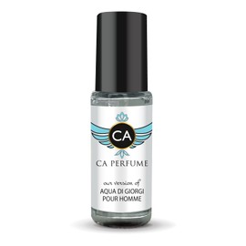 CA Perfume Impression of Aqua Di Giorgi Pour Homme For Men Replica Fragrance Body Oil Dupes Alcohol-Free Essential Aromatherapy Sample Travel Size Concentrated Long Lasting Roll-On 0.14 Fl Oz/4ml-X1