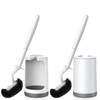 HAMITOR Toilet Bowl Brush Holder Set: Curved Design with Holder