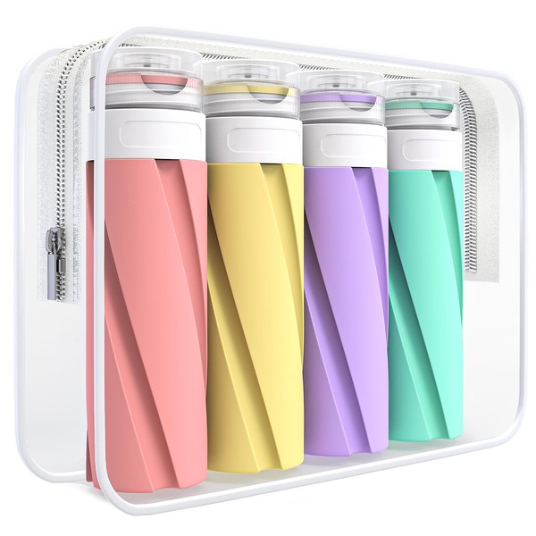 CasaCulina 4 Pack Silicone Travel Bottles for Toiletries, TSA Approved