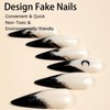 MISUD Press on Nails Long Stiletto Fake Nails Glossy Glue