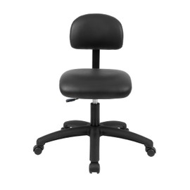 Chair Master FSS Series Square seat Tall (17"-22") seat Height Chair. Vinyl-for Office, Garage, Desk, Shop, Computer, Doctor, Medical, Easy to Clean! NO Footring (Black, Low Table Height)