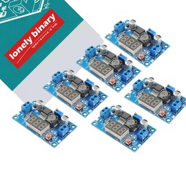 Lonely Binary LM2596 Buck Converter Module, LED Voltmeter, Adjustable DC-DC Step-Down Regulator 4.5V-40V to 3.3V-37V, High-Efficiency Power Supply for Arduino, Raspberry Pi, ESP32