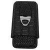 Cigar Case Portable Black Large Capacity PU Leather Caiman Pattern