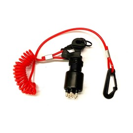 Johnson, Evinrude, OMC Ignition Key Switch & Safety Lanyard 5005801, 175974