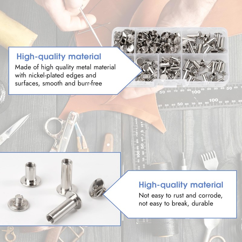 Book Screws, Chicago Screw Set, Screw Rivets Set with Assortment