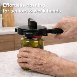 Jar Opener for Seniors, 4-in-1 Adjustable Lid Opener with Non-Slip Grip, Includes Magnetic Hook & Rubber Gripper, Suitable for Jars, Bottles and Beer Caps, Perfect for Arthritis and Weak Hands