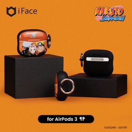 iFace Naruto Shippuden Anime Collection AirPods Case Compatible with AirPods 3rd Gen. – Protective Cover [Carabiner Clip Included] [Wireless Charging Compatible] – Naruto/Kakashi/Sakura
