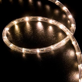 WYZworks 10', 20', 25', 50', 100', 150' ft (150' feet) Warm White LED Rope Lights 2 Wire Accent Holiday Christmas Party Decoration Lighting | ETL Certified
