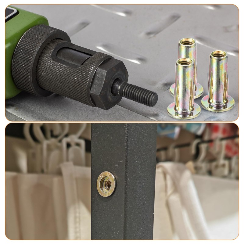 uxcell 50Pcs Multi-Grip Rivet Nut, M5 Flat Head Carbon Steel