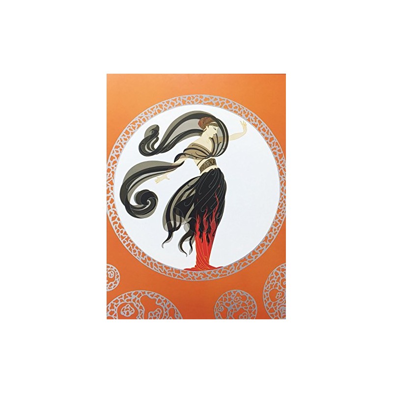 Erte "Flames of Love Newly Custom Framed Print 15" x