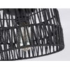 Hchunqjor Coastal Black Woven Flush Mount Light Fixture Rustic Industrial