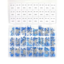 zmart 1KV 10PF-821PF 24 Value Assortment Kit High Voltage Ceramic Capacitor Package High Pressure Ceramic High Voltage Compatible Capacitor Kit Voltage Resistant Assortment Parts Kit Laminated Ceramic Insulation Durable Lead Components Electronic Circuit Repair Parts Lab Kit Electronics Work Power Circuits