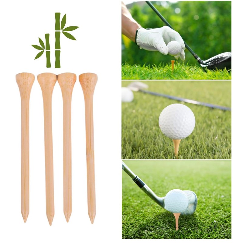 30 Pcs Bamboo Golf Tees 7cm, Bamboo Driver Tees, Golf