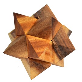Star Puzzle Large, Interlock 3D Puzzle with 6 Wooden Pieces, Star Puzzle, Star Wooden Puzzle, IQ Puzzle, IQ Test, Trick, Puzzle Game, Brain Teaser, Puzzle Task