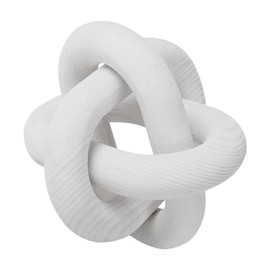 3-link Wood Knot Decor, 6 IN Wooden Chain Link Decoration Object Decorative Wood Knot Ornament for Farmhouse Living Room Bedroom Coffee Table Entryway Rustic Tray Shelf