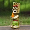 MIBUNG 13" Tall Solar Torch Tiki Garden Statue, Resin Large