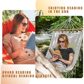 LADEESSE 3 Pack Bifocal Reading Sunglasses for Women Fashion Cateye Sun Readers Outdoor Reading Glasses UV400 +3.0 Protection