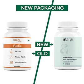  Hair Biotin - 100% Vegan, 60 Tablets | Promotes Healthy & Strong Hair Growth, Powered with Keratin, Amino Acids, Grape Seed Extract & Other Natural Supplements