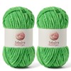 2 Pack Chunky Chenille Yarn for Crocheting, Baby Yarn for